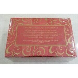 Avon traditional glass ornaments gift boc new old stock sealed 2001 vintage 3ct